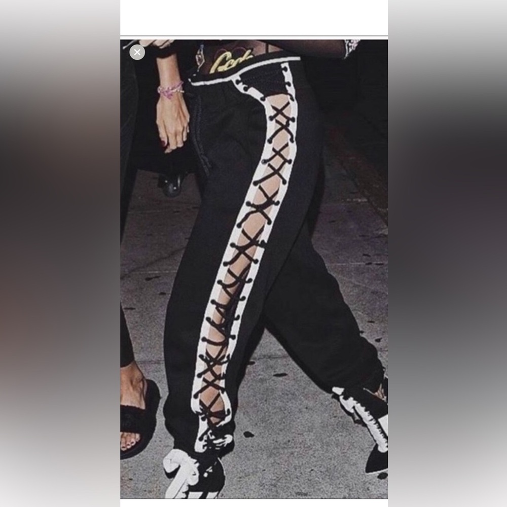 Puma lace up sweat pants.